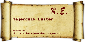 Majercsik Eszter névjegykártya